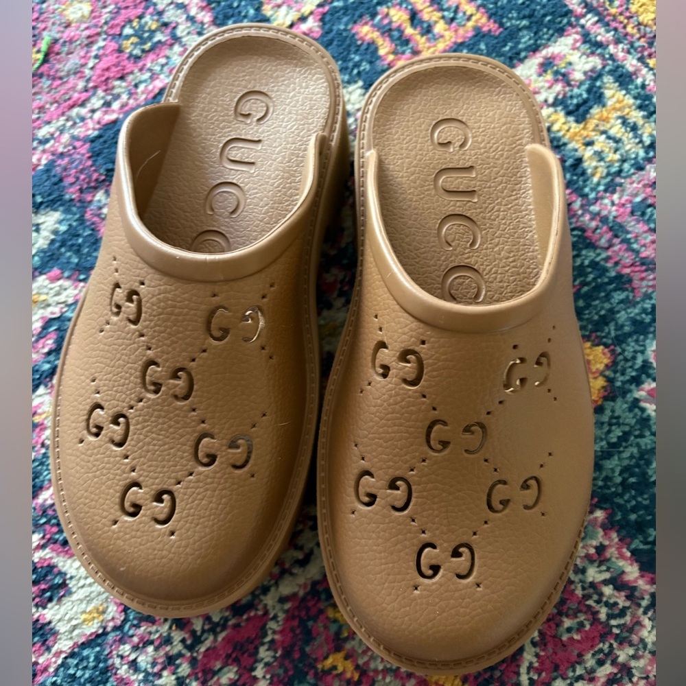 ✨24 HOUR FLASH SALE✨Gucci Print Mules Platform Clogs Sandals Shoes ✨✨NWOB